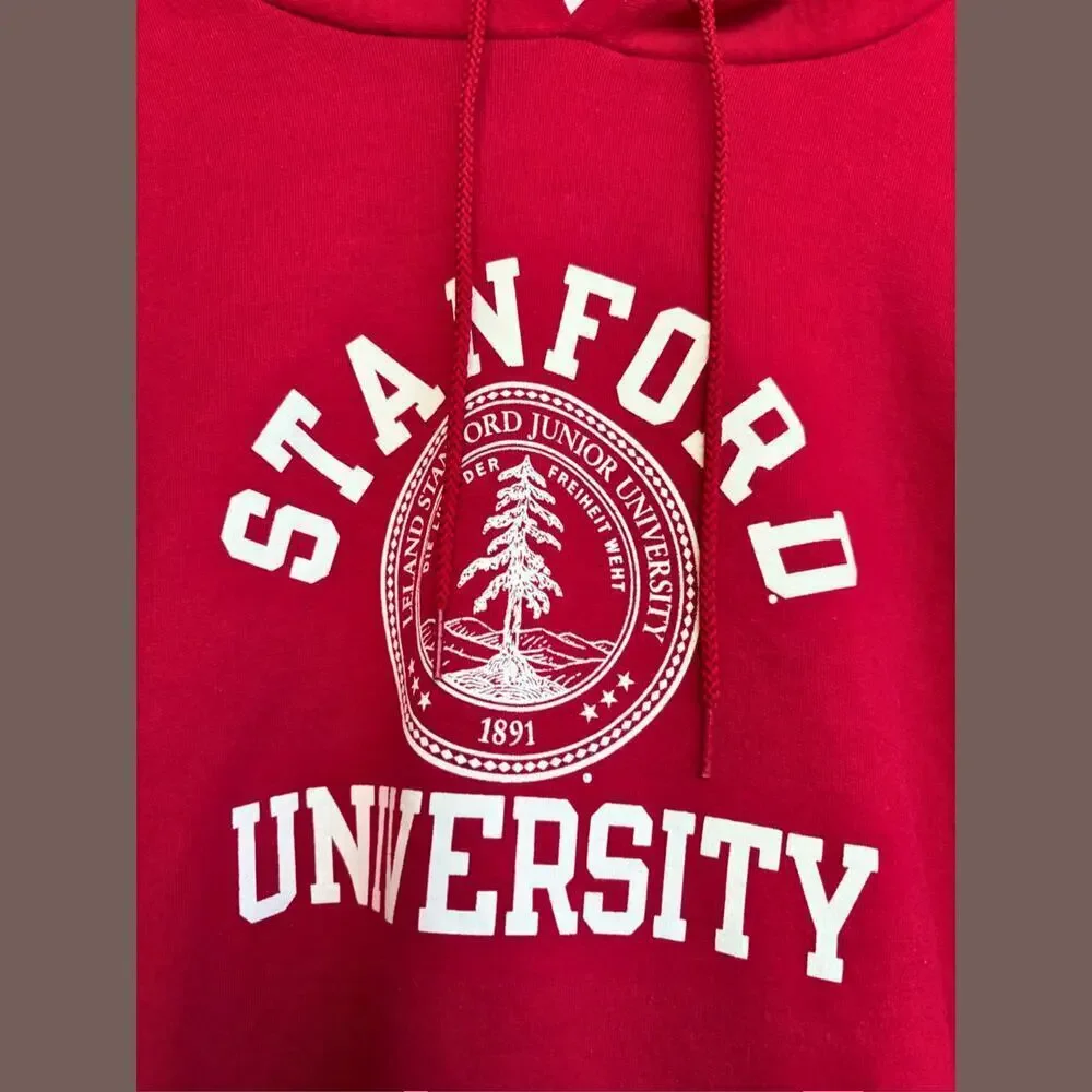 Vintage Champion Hoodie | Stanford, Red, Pullover | Size L